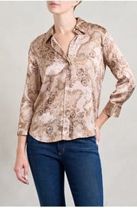 dani blouse in toasted almond lace