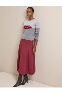 love lips jumper in grey melange