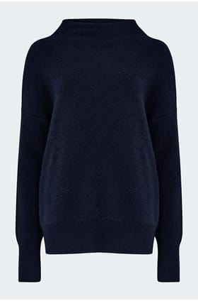 Boiled Funnel Neck Pullover In Coastal