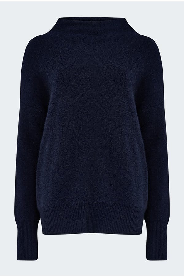 boiled funnel neck pullover in coastal 