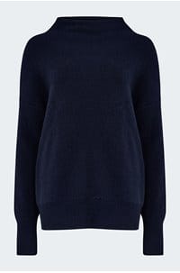 boiled funnel neck pullover in coastal