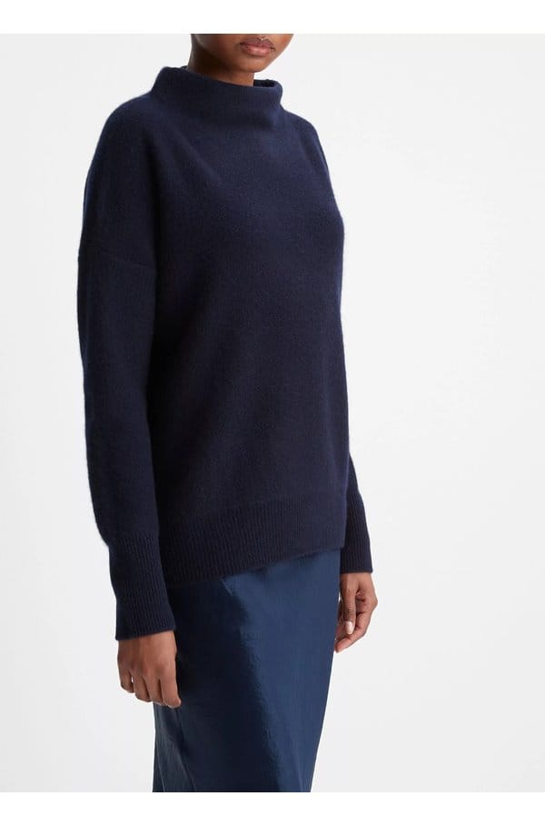 boiled funnel neck pullover in coastal