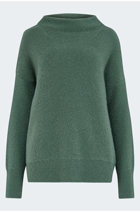 Boiled Funnel Neck Pullover In Deep Patina 