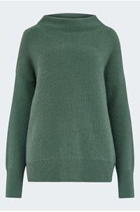 boiled funnel neck pullover in deep patina 