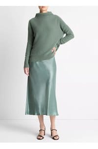 boiled funnel neck pullover in deep patina 