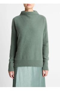 boiled funnel neck pullover in deep patina 