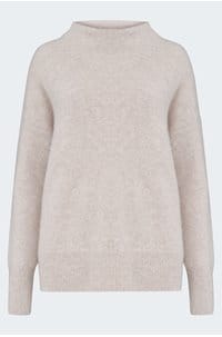 boiled funnel neck pullover in marble