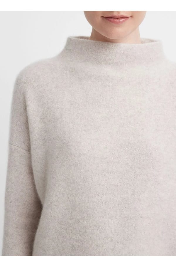 boiled funnel neck pullover in marble