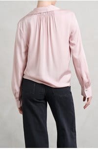 placed smocked long sleeve blouse in balletto
