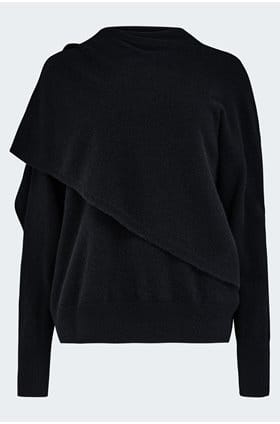 Draped Crew Neck In Black