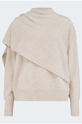 Draped Crew Neck In Dove Oat