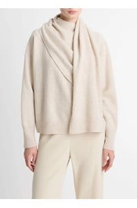 draped crew neck in dove oat