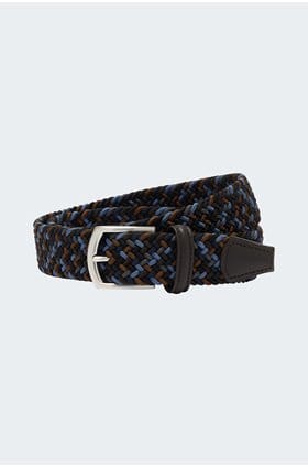 Elastic Woven Belt in Navy Tan Multi