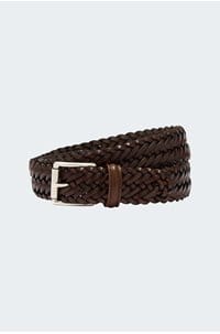 leather weave belt in tan