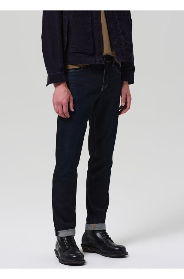 london tapered slim jean in falcon