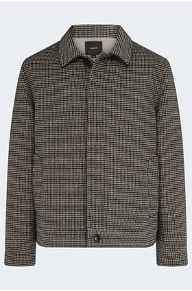 Houndstooth Bomber Jacket in Dark Roast Combo
