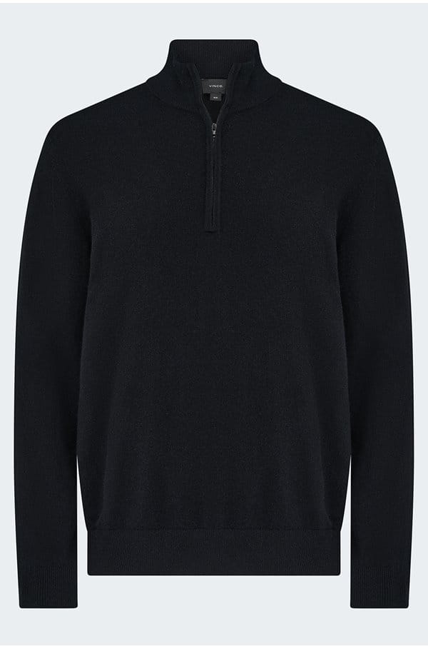 long sleeve quarter zip in black
