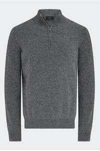 long sleeve quarter zip in medium heather grey