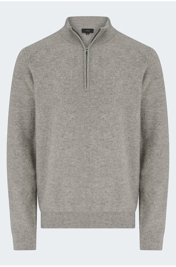 boiled quarter zip sweater in heather mouse