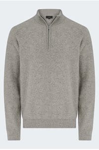 boiled quarter zip sweater in heather mouse