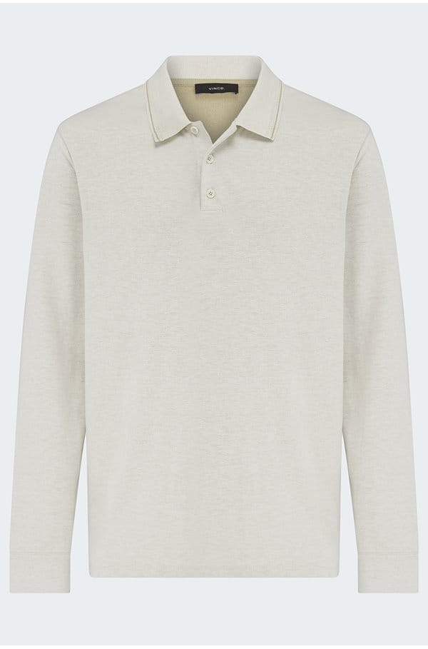 double faced polo in heather blanco terrapin
