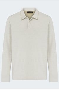 double faced polo in heather blanco terrapin