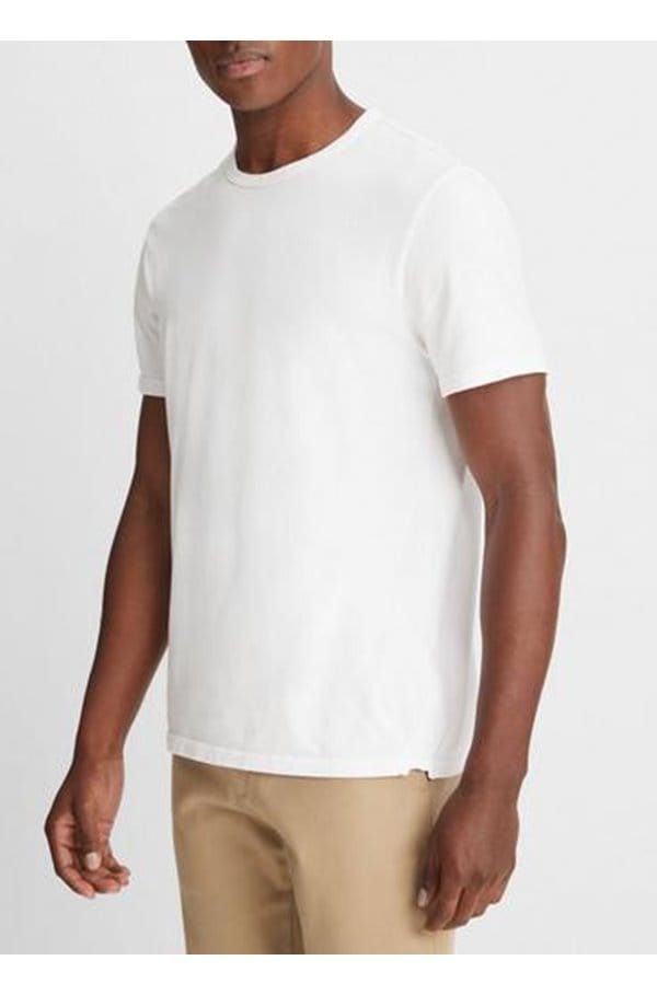garment dye cotton t-shirt in optic white
