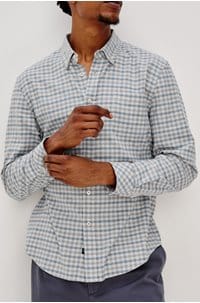 vance shirt in charcoal blue check