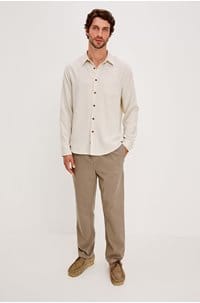 runson shirt in cream heather
