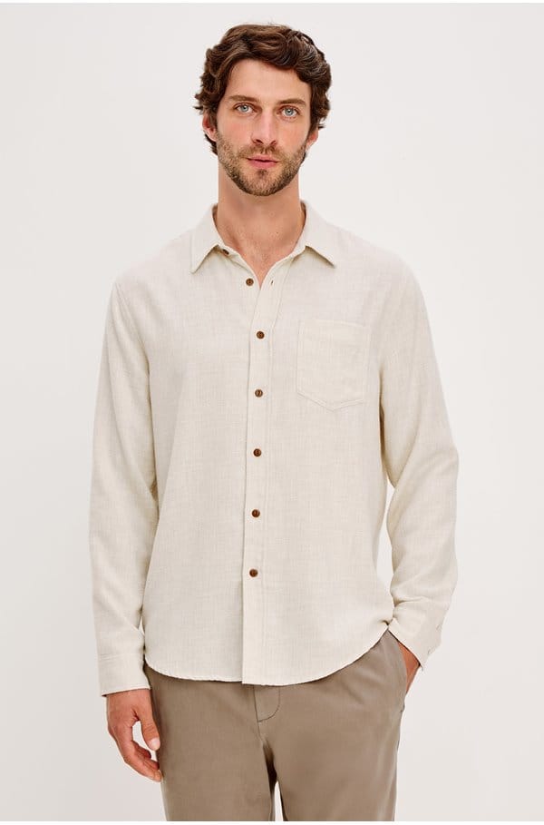 runson shirt in cream heather