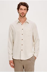 runson shirt in cream heather
