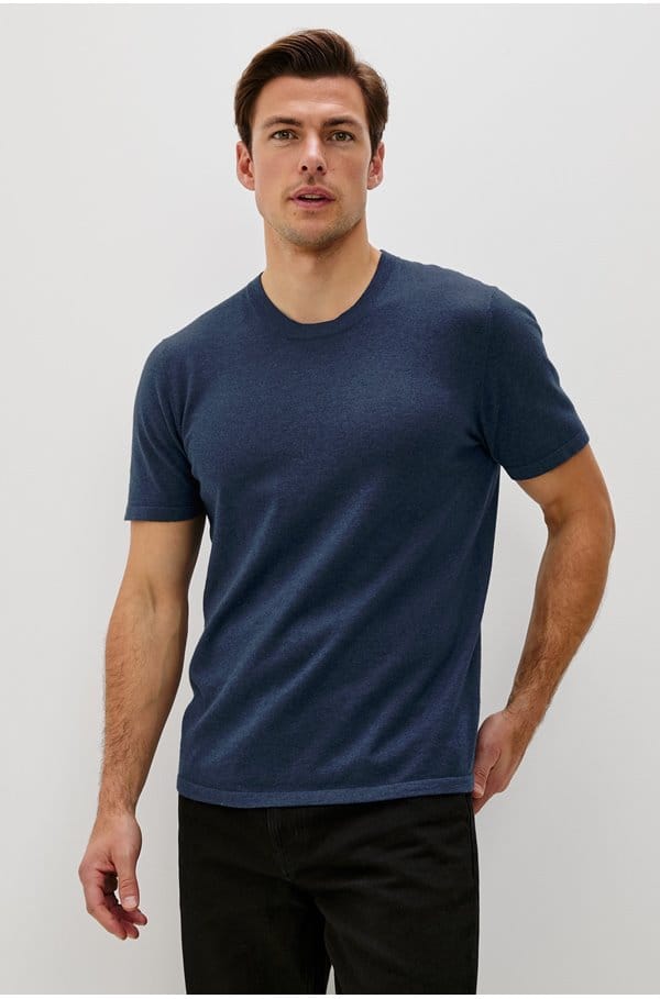mason tee in heather blue