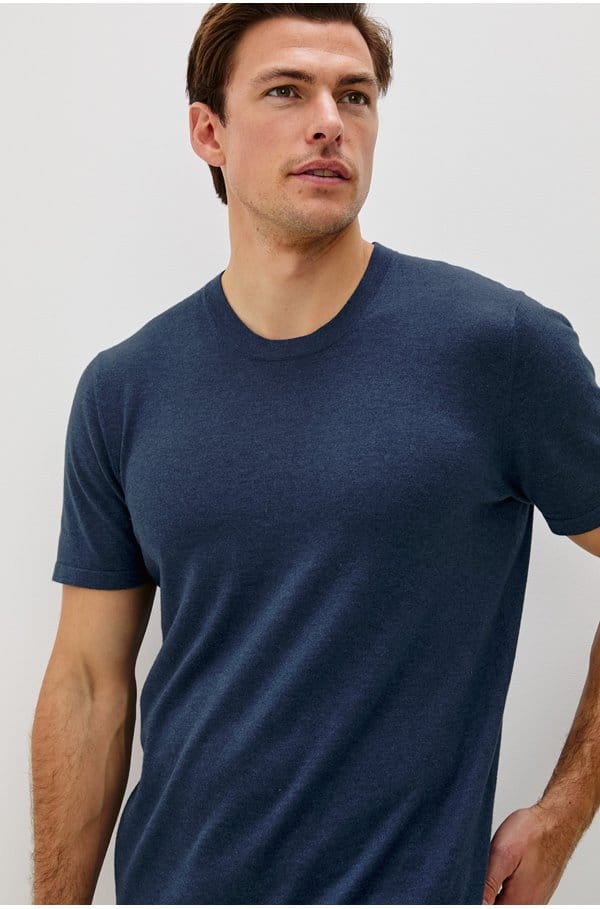 mason tee in heather blue