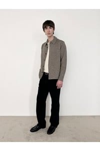long sleeve shirt sweater in dark taupe