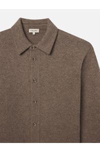 long sleeve shirt sweater in dark taupe