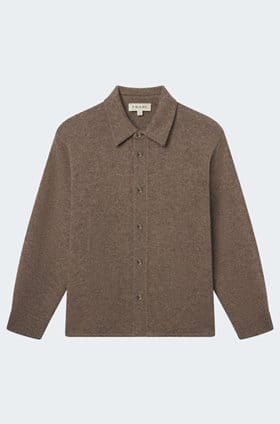 Long Sleeve Shirt Sweater in Dark Taupe