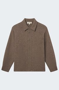 long sleeve shirt sweater in dark taupe