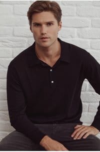 superfine polo in black