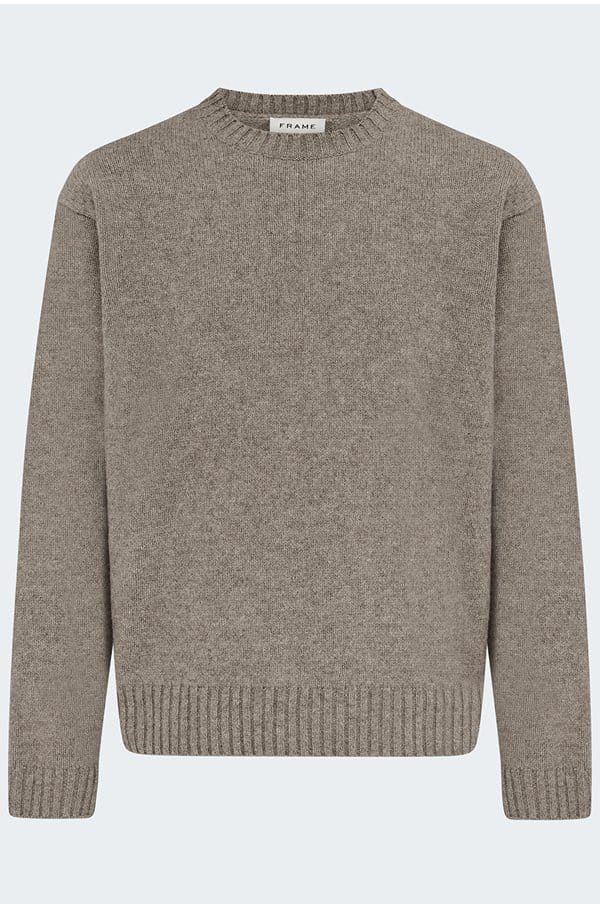 yak blend sweater in dark taupe
