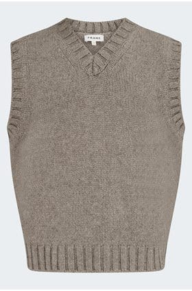 Yak Blend Vest in Dark Taupe
