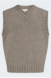 yak blend vest in dark taupe