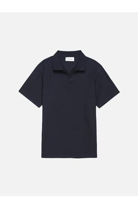 Jacquard Polo in Dark Navy