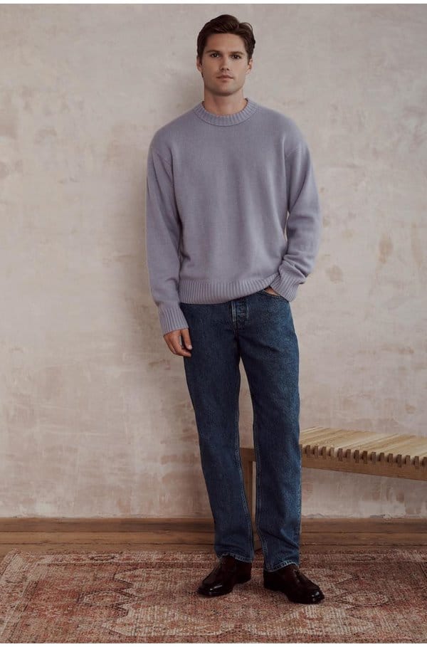 cashmere sweater in old lavender