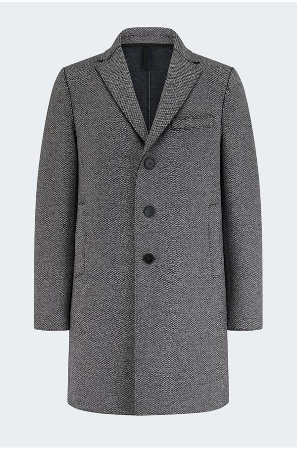 boxy coat in black white