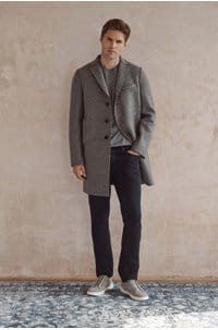 boxy coat in black white