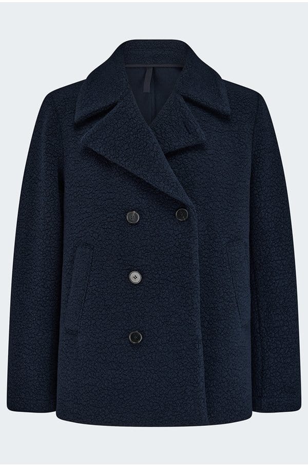 boucle peacoat in navy
