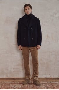 boucle peacoat in navy