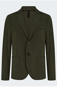 2 button merino jacket in moss green
