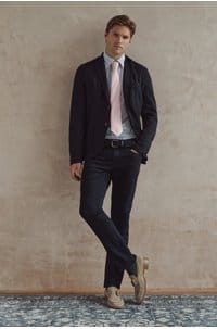 2 button merino jacket in navy blue