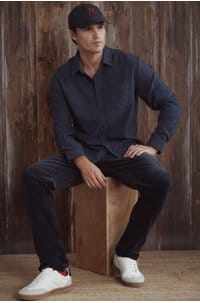 federal slim straight jean in deep anchor cord